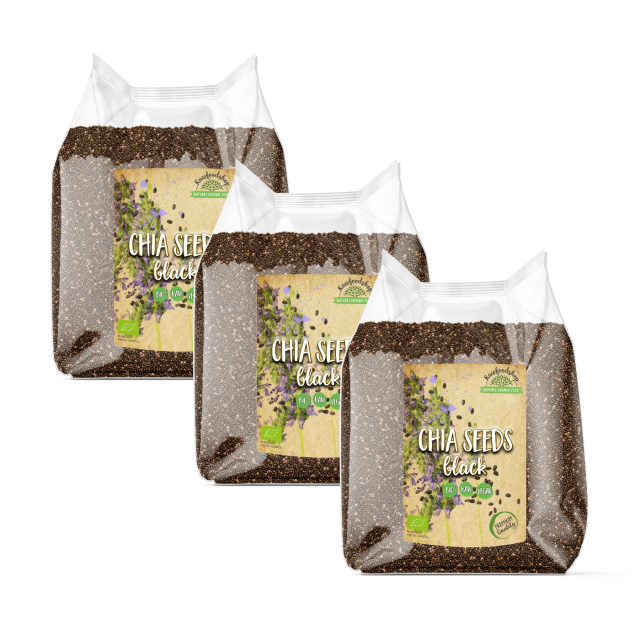 Chiafrø Svarte ØKO 1kg x 3 pakker