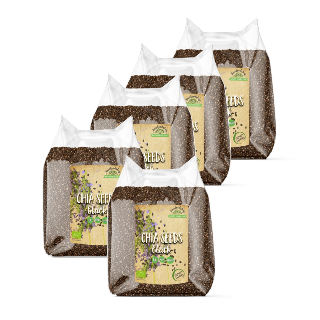 Chiafrø Svarte ØKO 1kg x 5 pakker