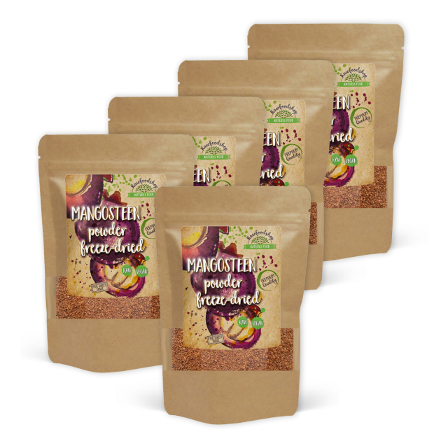 Mangostanpulver Frysetørket 125g x 5 pakker