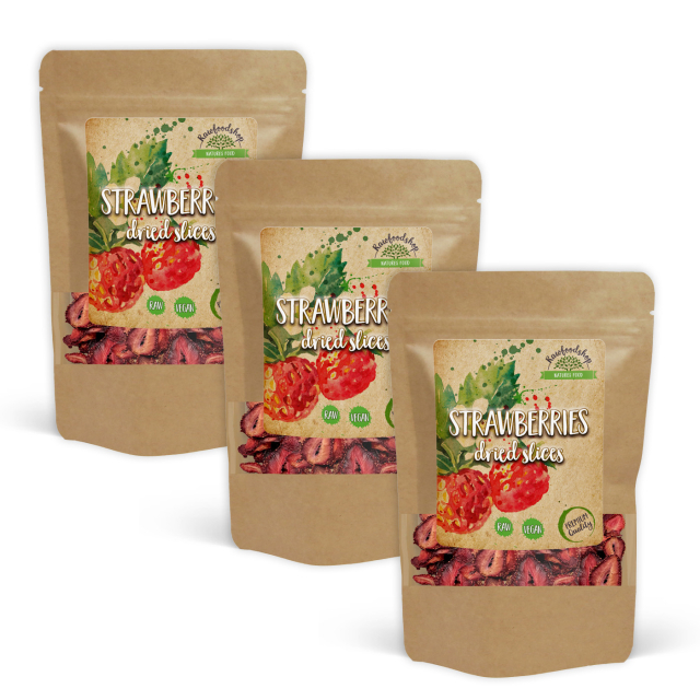 Jordbær Skiver 100g x 3 pakker