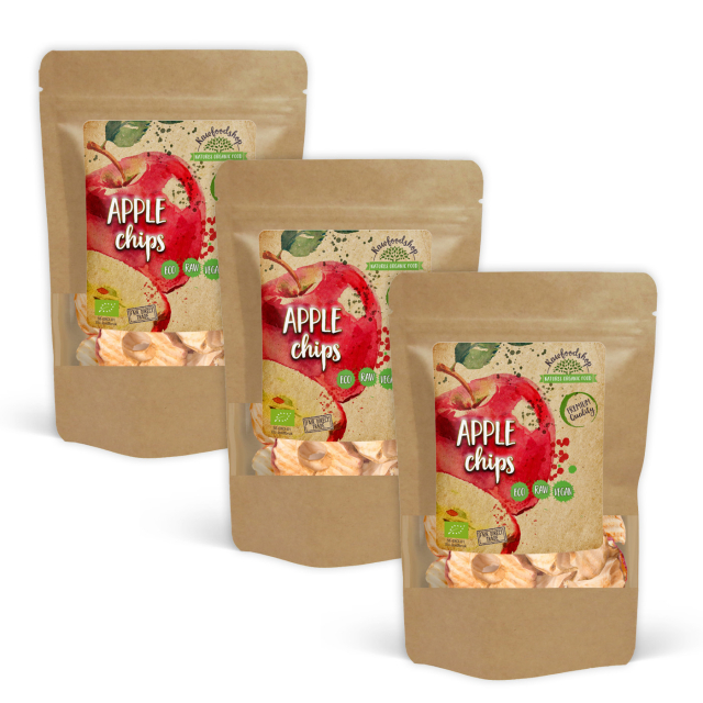 Eple Chips RAW ØKO 200g x 3 pakker