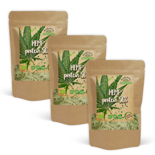 Hampaprotein 50% ØKO 1kg x 3 pakker