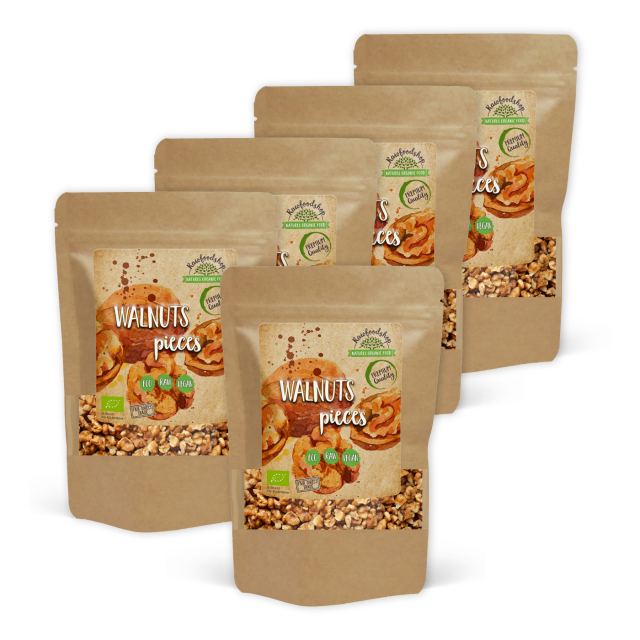 Valnøtter i stykker RAW ØKO 250g x 5 pakker