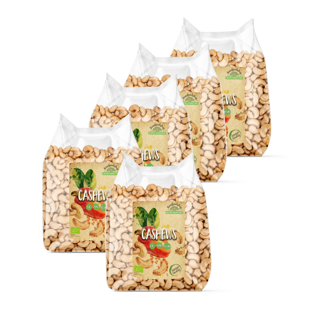 Cashewnøtter Premium RAW ØKO 1kg x 5 pakker