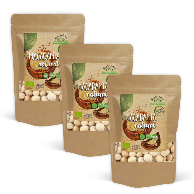 Macadamianøtter Premium RAW ØKO 200g x 3 pakker
