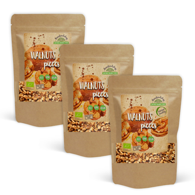 Valnøtter i biter RAW ØKO 750g x 3 pakker