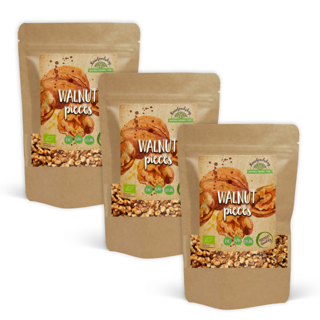 Valnøtter i biter RAW ØKO 750g x 3 pakker