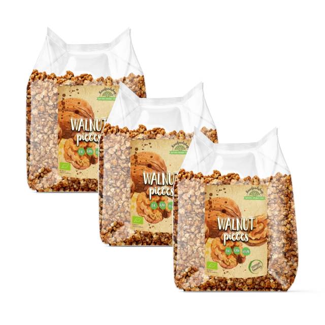 Valnøtter i biter RAW ØKO 750g x 3 pakker