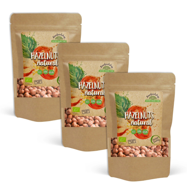 Hasselnøtter Premium RAW ØKO 500g x 3 pakker