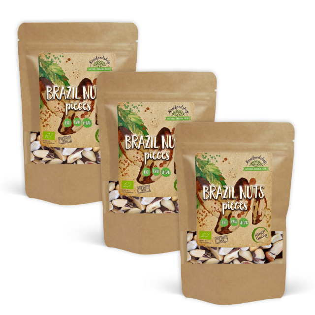 Paranøtter Delt Premium RAW ØKO 500g x 3 pakker