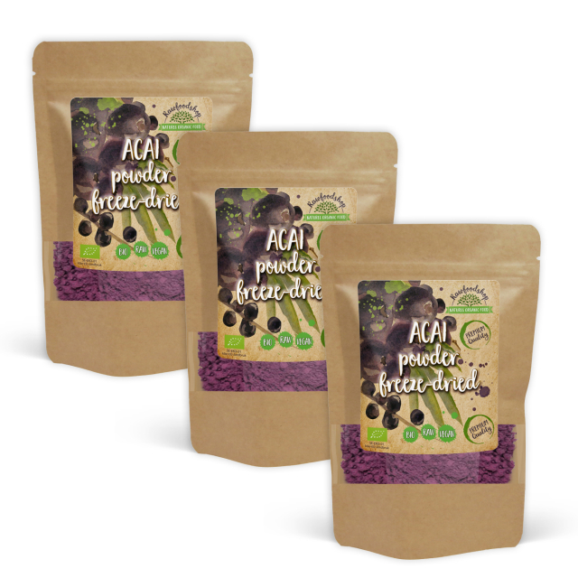 Acai Pulver Frysetørket ØKO 125g x 3 pakker