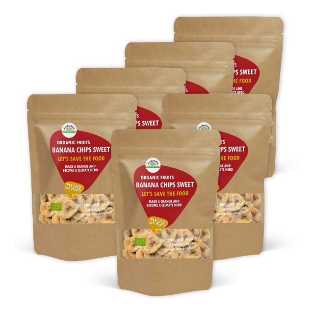Bananchips Søte ØKO 500g x 6 pakker