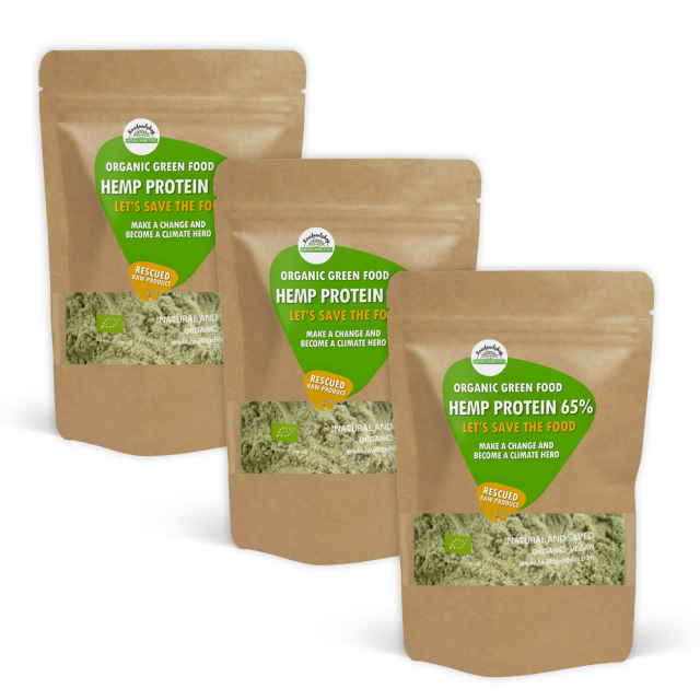 Hampaprotein 65% ØKO 1kg x 3 pakker