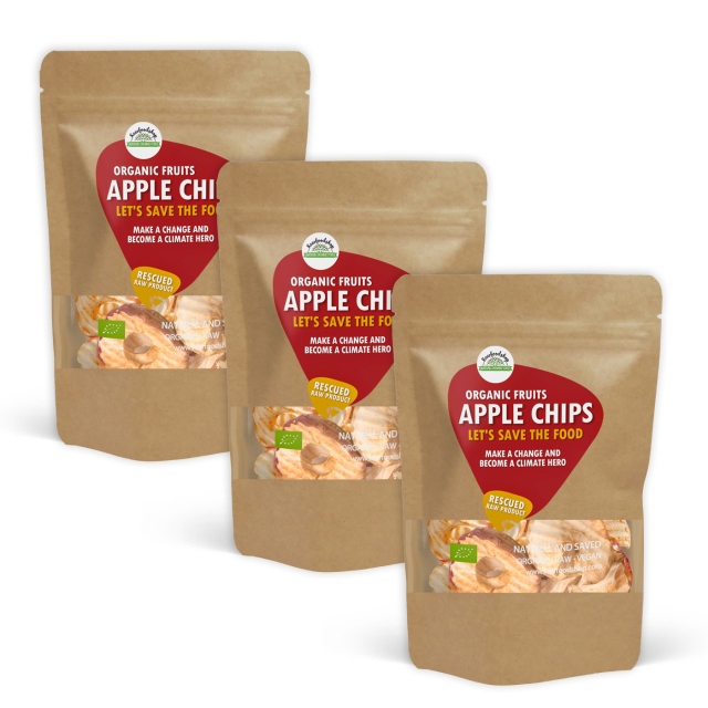 Eplechips RAW ØKO 500g x 3 pakker