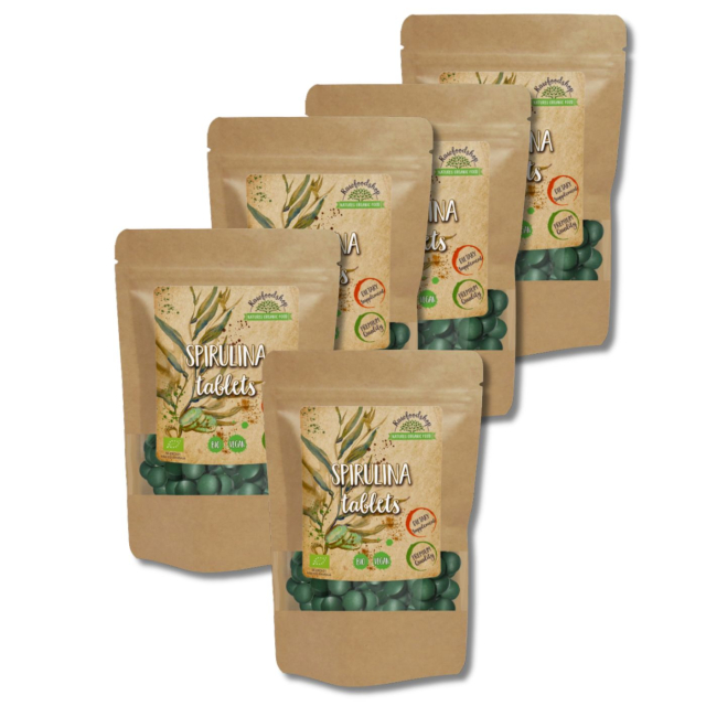 Spirulina Tabletter ØKO 125g x 5 pakker