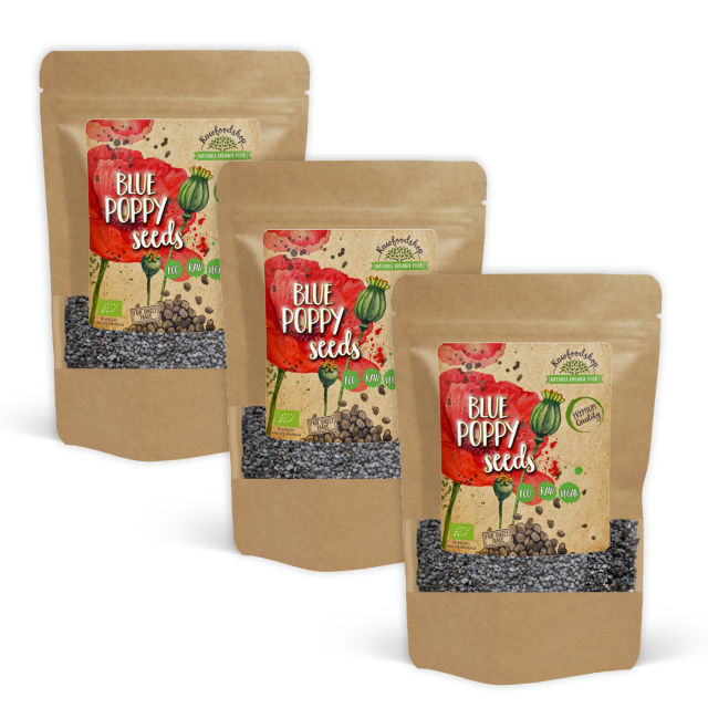 Valmuefrø Blå ØKO 100g x 3 pakker