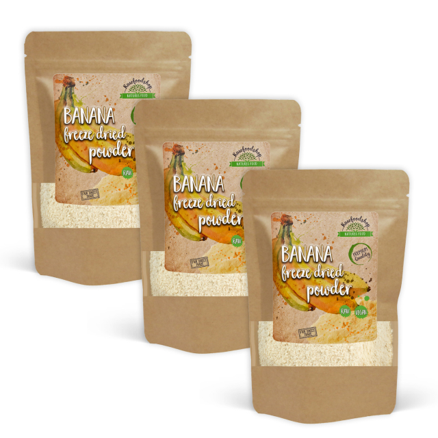 Bananpulver Frysetørket 125g x 3 pakker