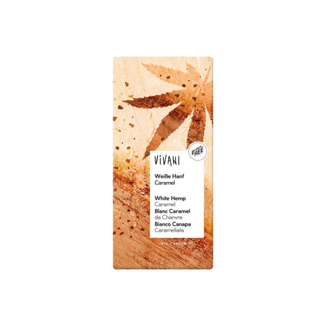Vivani Sjokolade Hvit Hamp & Karamell ØKO 80g