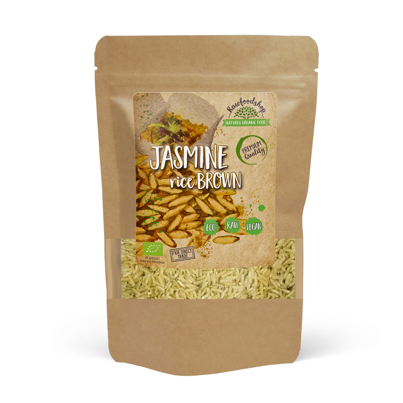 Jasmine Brun Ris ØKO 500g | Ris og bygg - Pantryet - Råvarer & Drikke