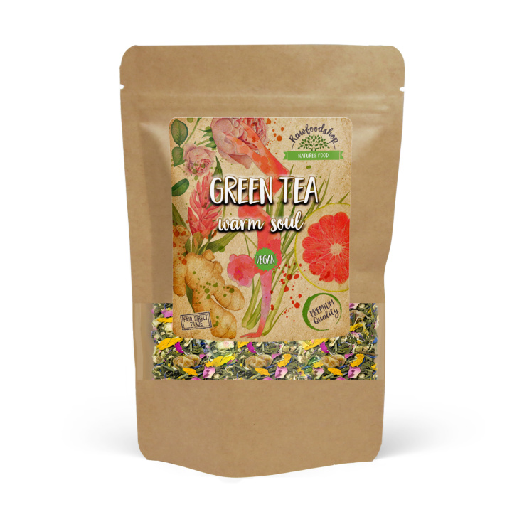 Grønn te Warm Soul 50g i gruppen Råvarer & Drikke / Drikkevarer / Te hos Rawfoodshop Scandinavia AB (1072650)
