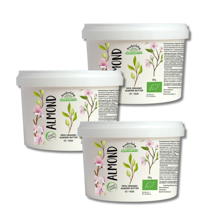 Mandelsmør Ristet ØKO 500g x 3 pakker i gruppen Råvarer & Drikke / Spiskammer / Smør & Kremede Pålegg hos Rawfoodshop Scandinavia AB (114500-SET3)