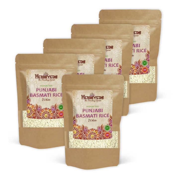 Basmatiris Punjabi hvit ØKO 500g x 5 pakker i gruppen Råvarer & Drikke / Spiskammer / Ris og bygg hos Rawfoodshop Scandinavia AB (116020-SET5)