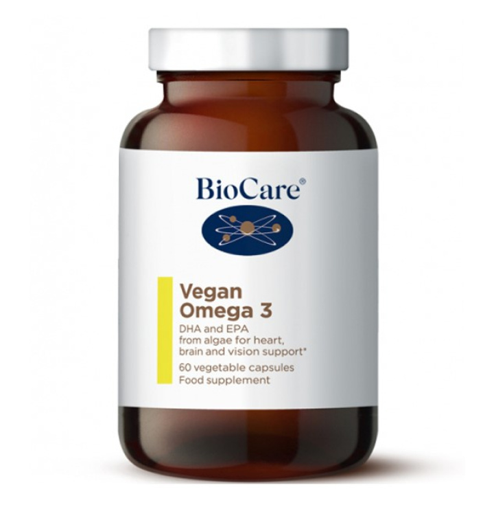 Biocare Vegan Omega-3 60 Kapsler i gruppen Kosttilskudd / Andre kosttilskudd / Omega 3 og fettsyrer hos Rawfoodshop Scandinavia AB (1206)