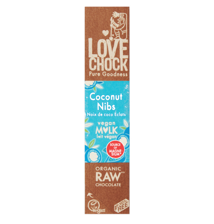 Coconut Nibs Sjokolade RAW ØKO 40g i gruppen Råvarer & Drikke / Godteri og sjokolade / Sjokolade og bars hos Rawfoodshop Scandinavia AB (17001)