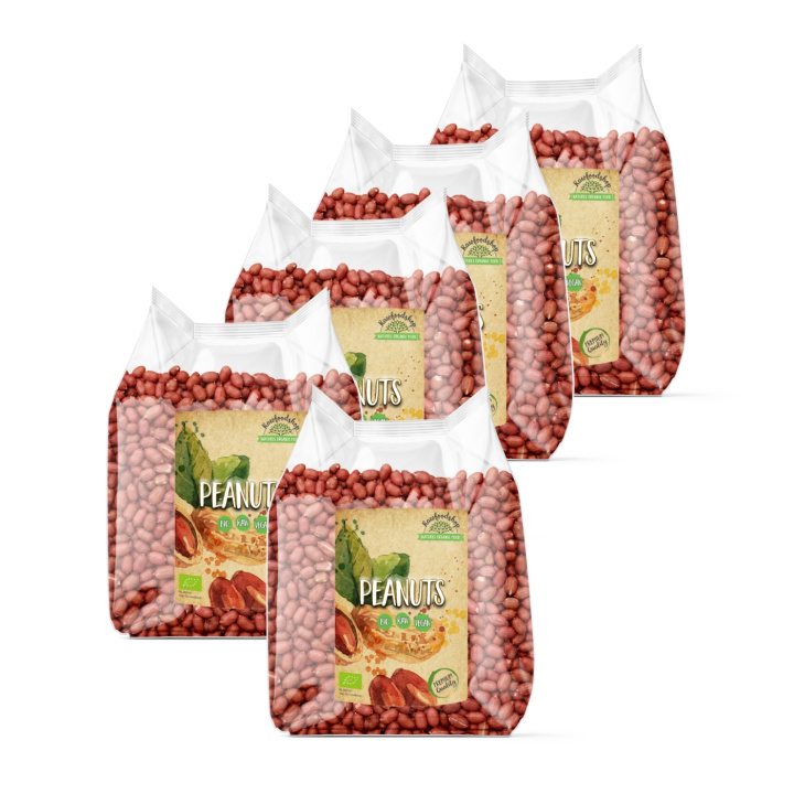 Peanøtter Premium RAW ØKO 1kg x 5 pakker i gruppen Råvarer & Drikke / Nøtter / Peanøtter hos Rawfoodshop Scandinavia AB (1725001-SET5)