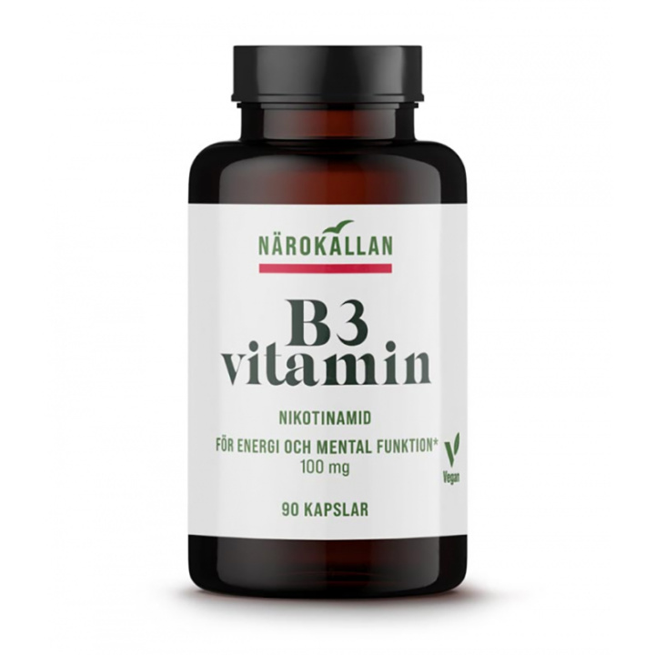 B3 Nikotinamid 100mg 90kaps i gruppen Kosttilskudd / Vitaminer / Vitamin B hos Rawfoodshop Scandinavia AB (1830)