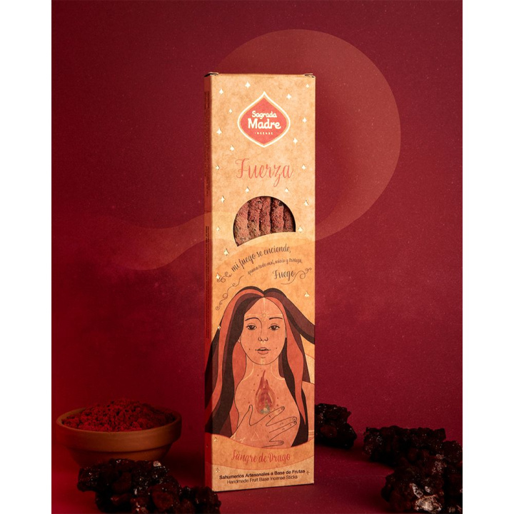 Fire Element Dragon\'s Blood Røkelsespinner Fuerza 6stk i gruppen Hjem & Sjel / Stemning & duft / Røkelse hos Rawfoodshop Scandinavia AB (184-01)