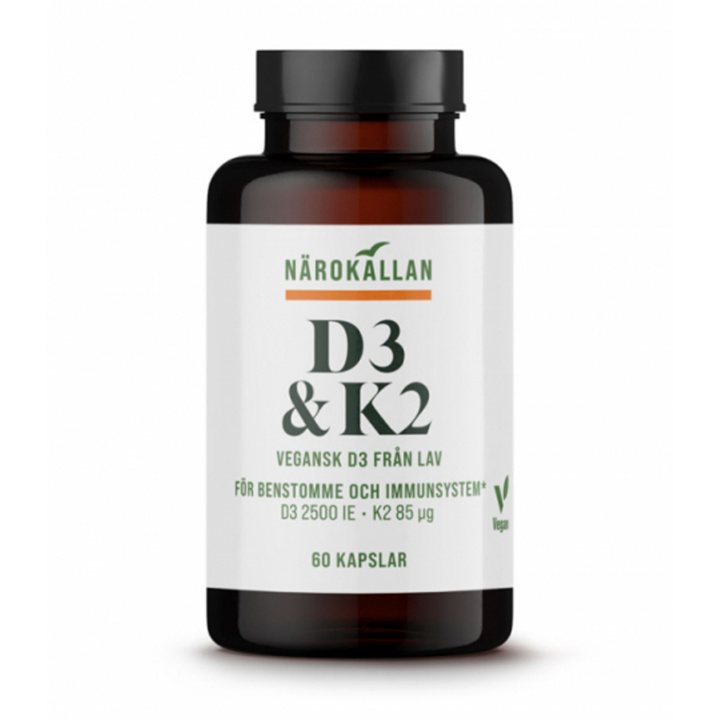 D3 + K2 Vitamin 60 kaps i gruppen Kosttilskudd / Vitaminer / Vitamin D hos Rawfoodshop Scandinavia AB (1877)