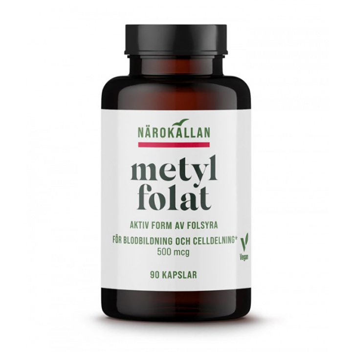 Metylfolat 90 kapsler i gruppen Kosttilskudd / Vitaminer / Vitamin B hos Rawfoodshop Scandinavia AB (1880)