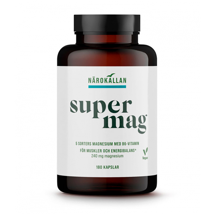 Super Mag 180 kaps i gruppen Kosttilskudd / Mineraler / Magnesium hos Rawfoodshop Scandinavia AB (1893)