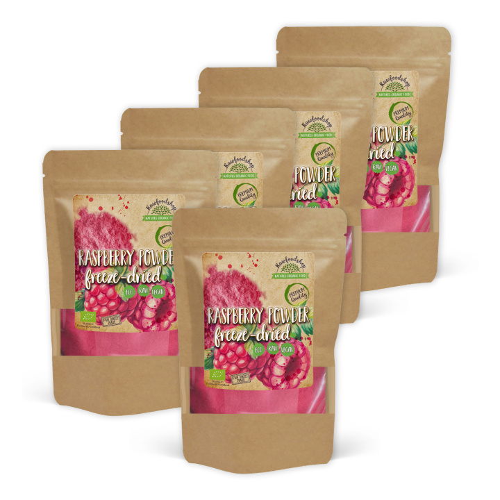 Bringebærpulver Frysetørket ØKO 100g x 5 pakker i gruppen Råvarer & Drikke / Frukt og bær / Bringebær hos Rawfoodshop Scandinavia AB (20020005002001-SET5)