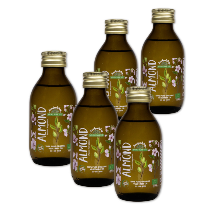 Mandelolje kaldpresset ØKO 50ml x 5 flasker i gruppen Råvarer & Drikke / Nøtter / Nøtteoljer / Mandelolje hos Rawfoodshop Scandinavia AB (2081201-SET5)