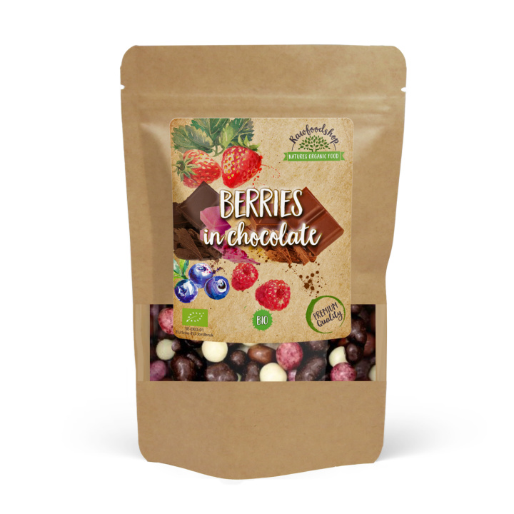 Bær i Sjokolade ØKO 100g i gruppen Råvarer & Drikke / Godteri og sjokolade / Sjokolade og bars hos Rawfoodshop Scandinavia AB (20860-1)