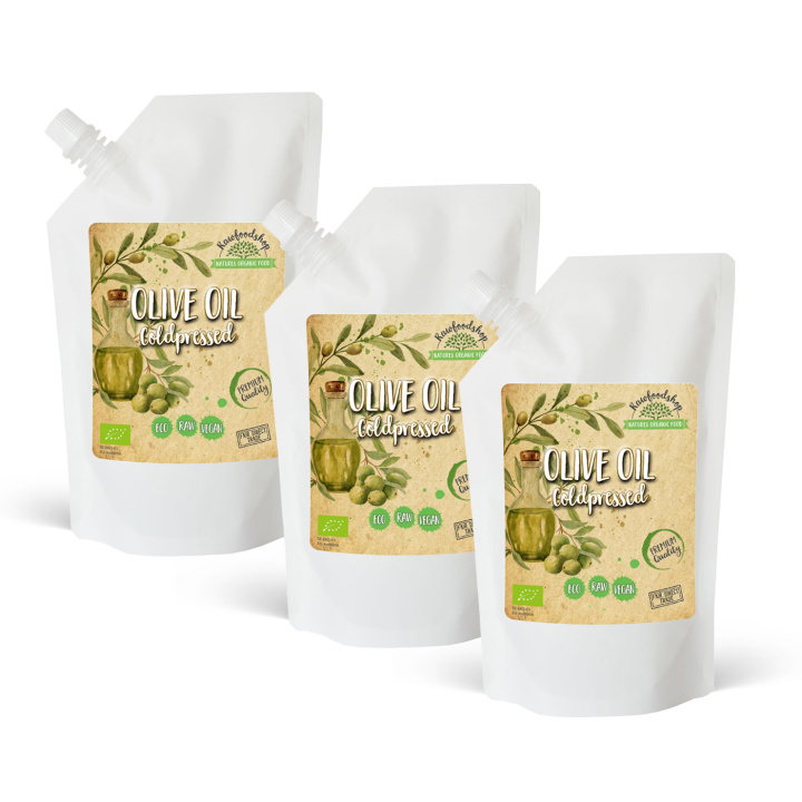 Olivenolje kaldpresset ØKO 500ml x 3 pakker i gruppen Hud & Kropp / Naturlig DIY / Vegetabilske oljer hos Rawfoodshop Scandinavia AB (2101233-SET3)