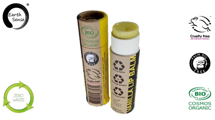 Earth Sense Leppepomade Vanilje 15ml i gruppen Hud & Kropp / Ansikte / Leppepleie hos Rawfoodshop Scandinavia AB (211174)