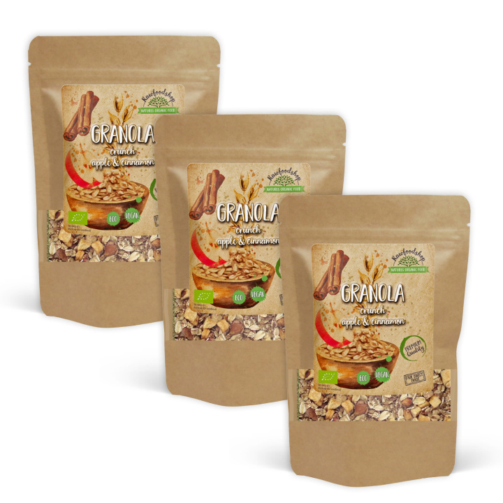 Granola Eple & Kanel ØKO 400g x 3 pakker i gruppen Råvarer & Drikke / Spiskammer / Granola & Grøt hos Rawfoodshop Scandinavia AB (21177400-SET3)