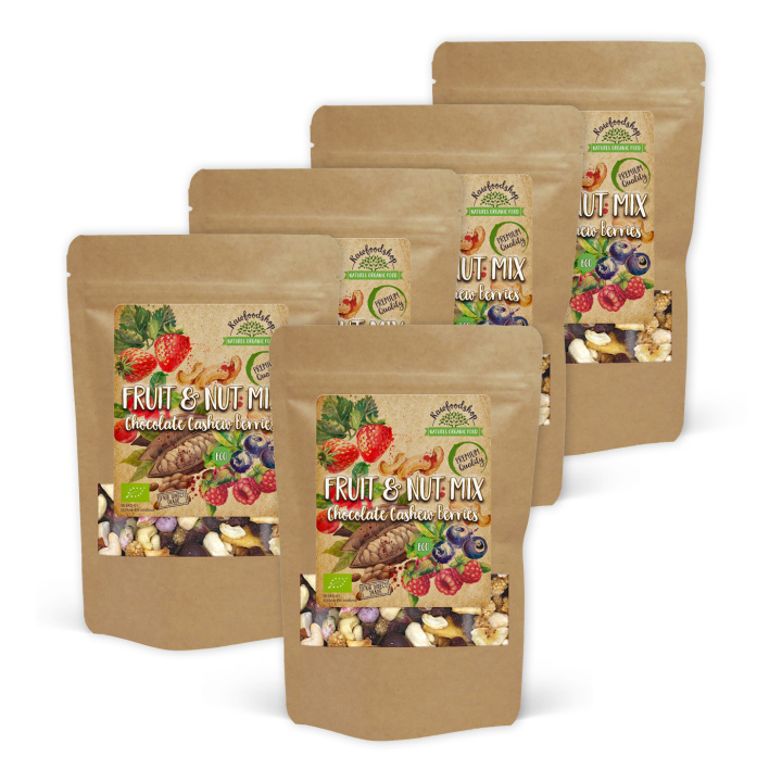 Frukt- & Nøttemiks Sjokolade Cashew Skogsbær ØKO 200g x 5 pakker i gruppen Råvarer & Drikke / Frukt og bær / Annen Frukt og Bær hos Rawfoodshop Scandinavia AB (213982-SET5)