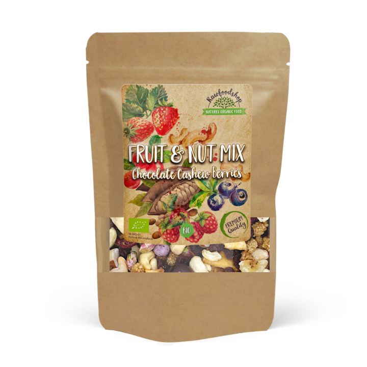 Frukt- & Nøttemiks Sjokolade Cashew Skogsbær ØKO 200g i gruppen Råvarer & Drikke / Godteri og sjokolade / Snacks hos Rawfoodshop Scandinavia AB (213982)