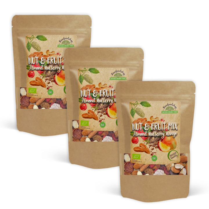 Nøtt- & Fruktmix Mandel Morbær Mango ØKO 200g x 3 pakker i gruppen Råvarer & Drikke / Godteri og sjokolade / Snacks hos Rawfoodshop Scandinavia AB (214162-SET3)