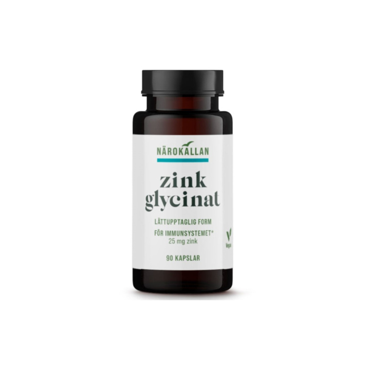 Zinkglycinat 90 kapsler i gruppen Kosttilskudd / Mineraler / Sink hos Rawfoodshop Scandinavia AB (2159)