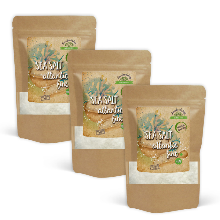 Havsalt Atlanterhavet Fintmalt 500g x 3 pakker i gruppen Råvarer & Drikke / Spiskammer / Krydder & Salt hos Rawfoodshop Scandinavia AB (217045-SET3)