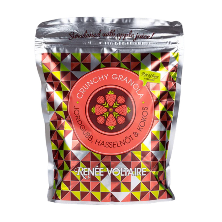 Crunchy Granola Jordbær, Hasselnøtt & Kokos 450g i gruppen Råvarer & Drikke / Spiskammer / Granola & Grøt hos Rawfoodshop Scandinavia AB (2197)