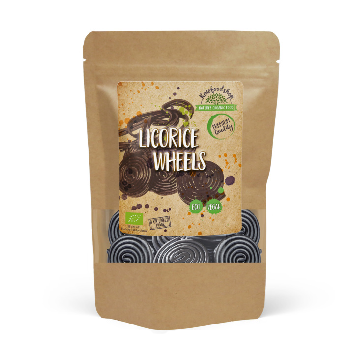 Lakrisruller ØKO 100g i gruppen Råvarer & Drikke / Godteri og sjokolade / Sukkertøy hos Rawfoodshop Scandinavia AB (221921)