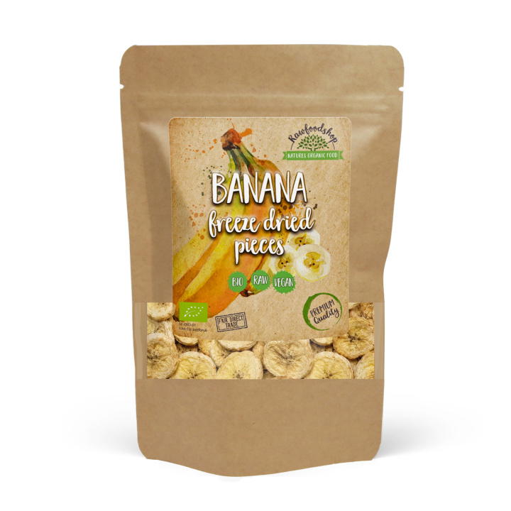 Frysetørket Banan i Biter ØKO 100g i gruppen Råvarer & Drikke / Frukt og bær / Banan hos Rawfoodshop Scandinavia AB (22371-100)