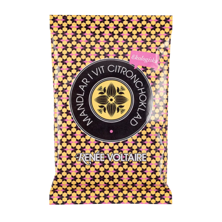 Mandler i Hvit Sitronsjokolade ØKO 45g i gruppen Råvarer & Drikke / Godteri og sjokolade / Snacks hos Rawfoodshop Scandinavia AB (2338)