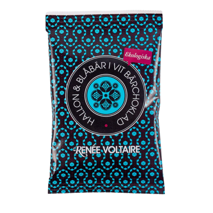 Bringebær & Blåbær i Hvit Bærsjokolade ØKO 45g i gruppen Råvarer & Drikke / Godteri og sjokolade / Snacks hos Rawfoodshop Scandinavia AB (2339)